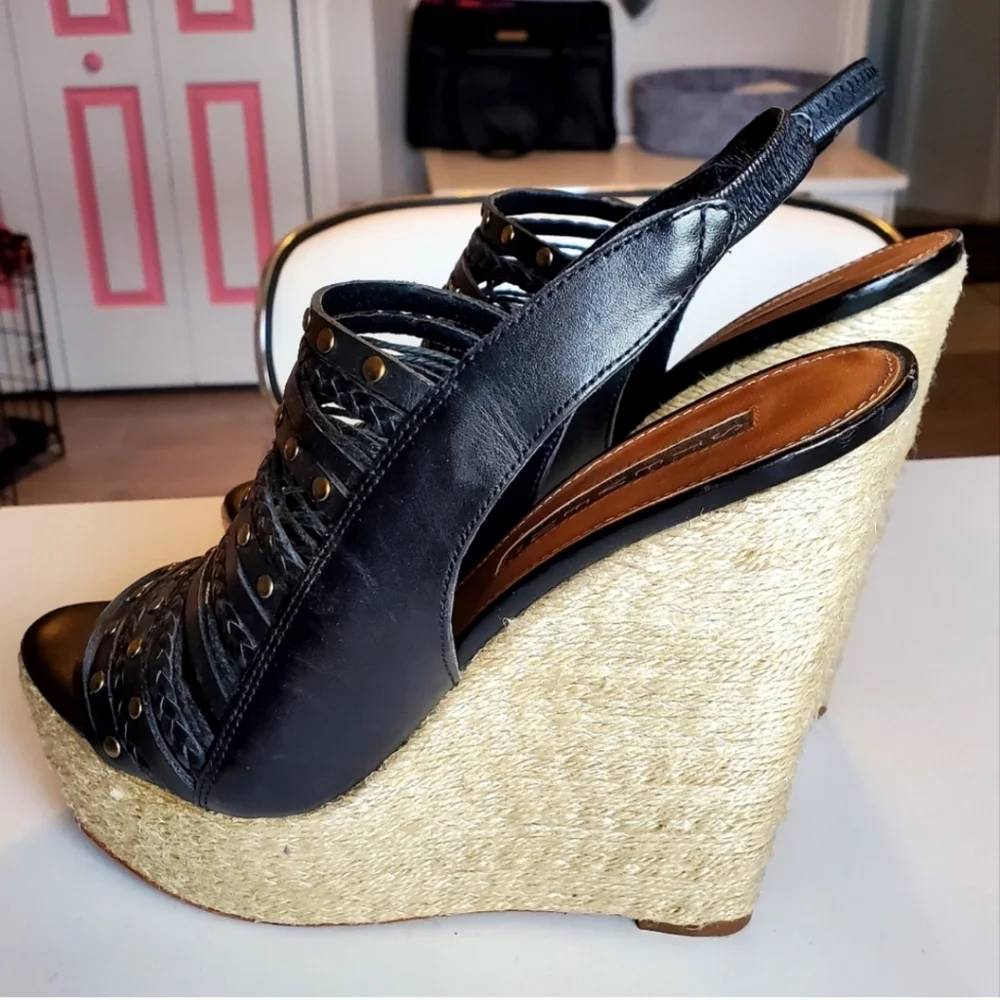 Steve Madden Leather Sling Back Espadrilles